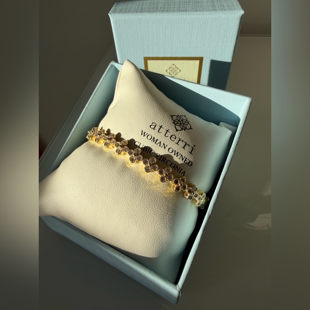 Atterri Gold clover Silver pave Bracelet